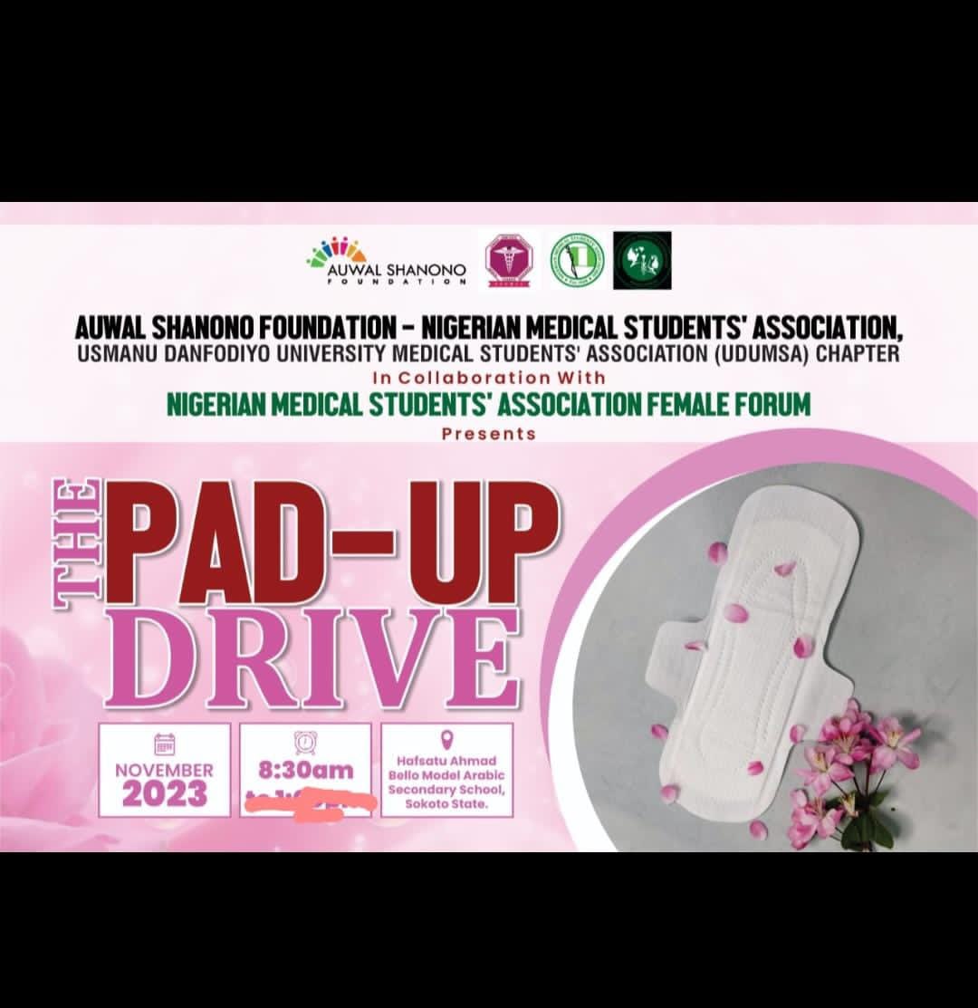 official_udumsa's tweet photo. The Director of Research, AUWAL SHANONO
FOUNDATION - NIGERIAN MEDICAL STUDENTS' ASSOCIATION,
Rosheedat Akindele, chaired and successfully conducted the
pad up drive outreach today. Was able to pad over 170 girl and distributed over 165 detergent. https://t.co/pz1XJdOXeo