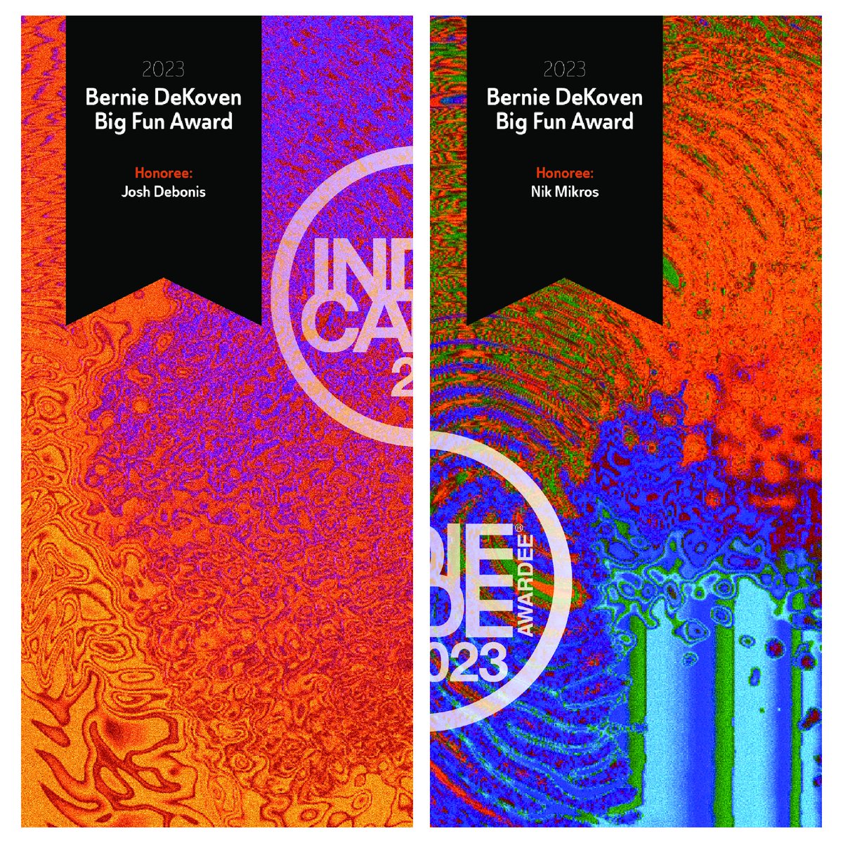 Congrats to Josh Debonis and Nik Mikros for winning the Bernie DeKoven Big Fun Award at #IndieCade 2023  🤩  ✨

#IndieCade #BernieDeKoven #BigFun