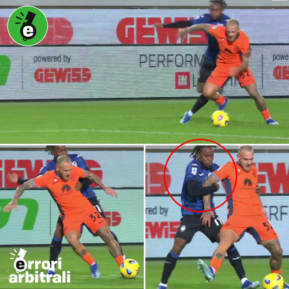 zonainteristi_'s tweet photo. Pada moment ini terlihat jelas bahwa Lookman menarik Dimarco sehingga terjatuh. #AtalantaInter

Keputusan wasit patut dipertanyakan dan seharusnya ada intervensi dari VAR. 🤐

📸 #erroriarbitrali https://t.co/Kluo8GxuHD