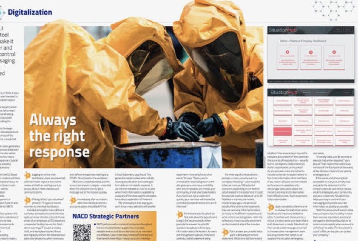 If “It” hits the fan, how fast can you respond to the media?

@NACD_RD members attending the Annual Meeting should book time now to talk with SituationHub Founder <a href="/gbraud/">Gerard Braud, CSP, Fellow IEC</a>

Thank you to Chemical Distributor Magazine for this great article.

#crisiscomms #PR #publicrelations