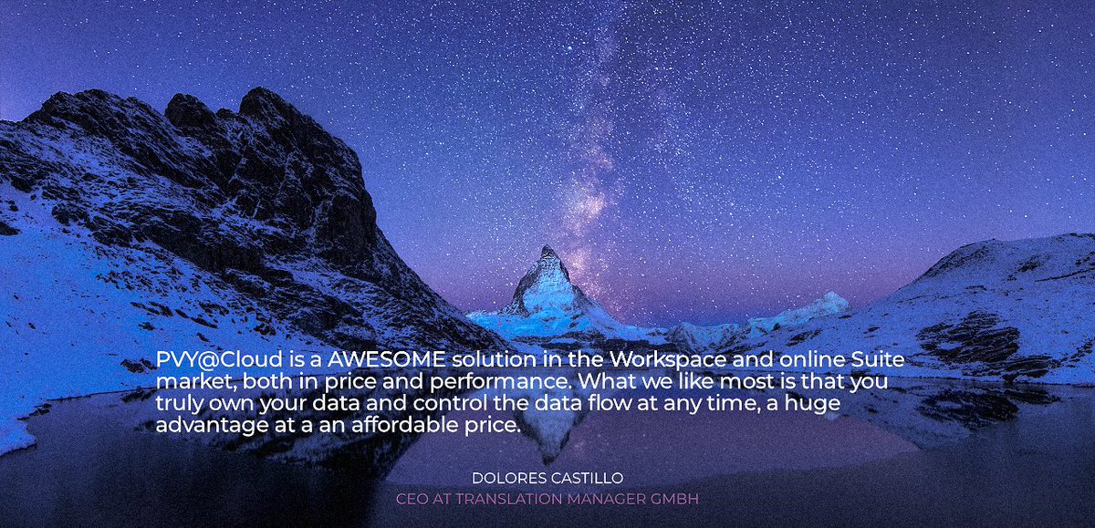 PVYSwiss's tweet photo. This week we received the first customer testimonials about PVY@Cloud. Previously a Google Business App customer, now a https://t.co/DPkSKdoTA3 customer: https://t.co/7xPo0jHkEY