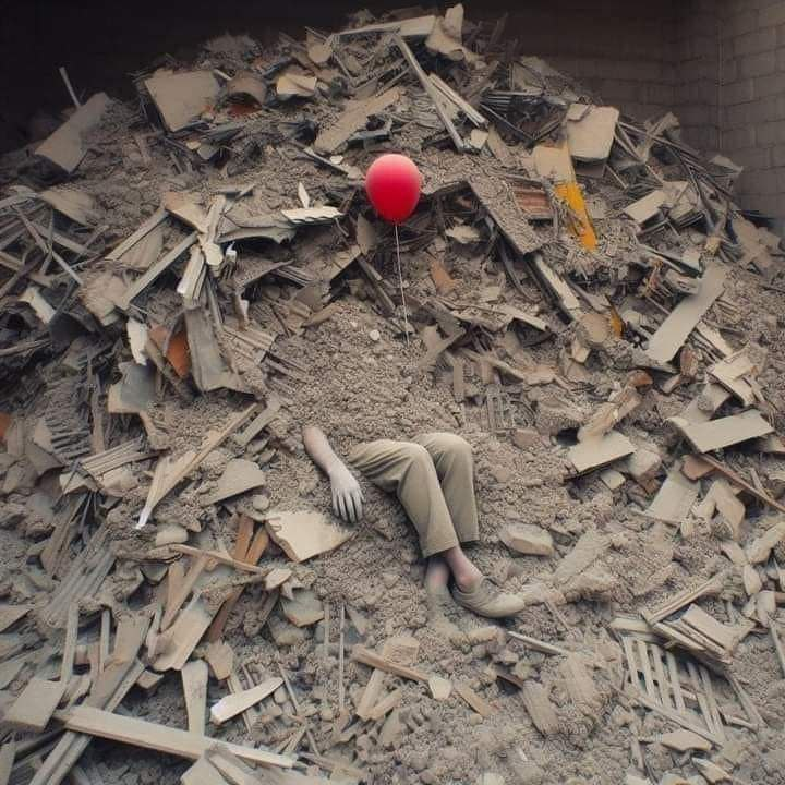 Motherl28134473's tweet photo. Humanity is buried under the rubble!! https://t.co/knwv9G16Uo