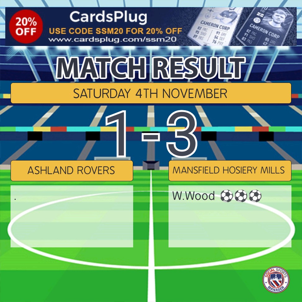 Good result today for Mills in abysmal conditions which puts us into the 🎩 for the next round of the Notts Senior Trophy.

Hattrick and MOM from <a href="/wood_warwick/">Warwick Wood</a> 👏👏
All the best to <a href="/TheOfficialARFC/">Ashland Rovers FC</a> for the rest of the season.
💙💙💙