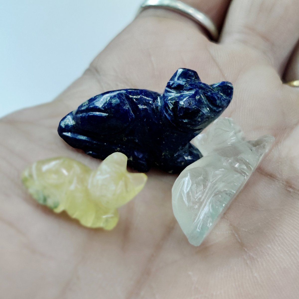 AgarwalAnushth's tweet image. Hand Carved Gemstone Cat Lapis Lazuli cat Crystal Quartz Pendant Yellow Jade Cat
Measures approx Length : 1 inch /Width : 0.5 inch / Weight : 13 gram
ebay.com/itm/1453407402…...
#crystalcollection #catornament #catkeychain #himalayancat #vintagecat #figurine #siamesecat #blackcat