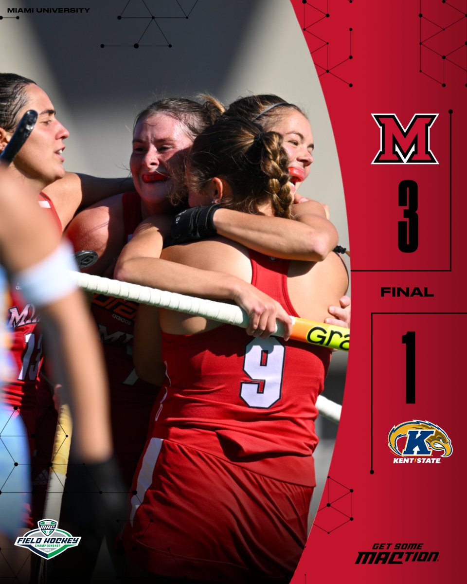MACSports's tweet image. RISE UP REDHAWKS!

@miamioh_fh beats Kent State 3-1 and is heading to the NCAA Field Hockey Tournament!   

#LoveAndHonor | #MACtion