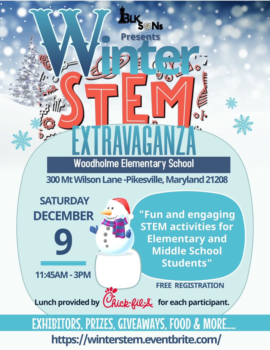 @WoodholmeES is excited partner with blacksuccessnetworks.org for this exciting #STEM event. Register now for your free ticket: eventbrite.com/e/black-sons-p… #communityschool @JulieMcDivitt @RadiahGarrett @PaulaDG14 @SwinkReads @BaltCoPS @MyriamYarbrough