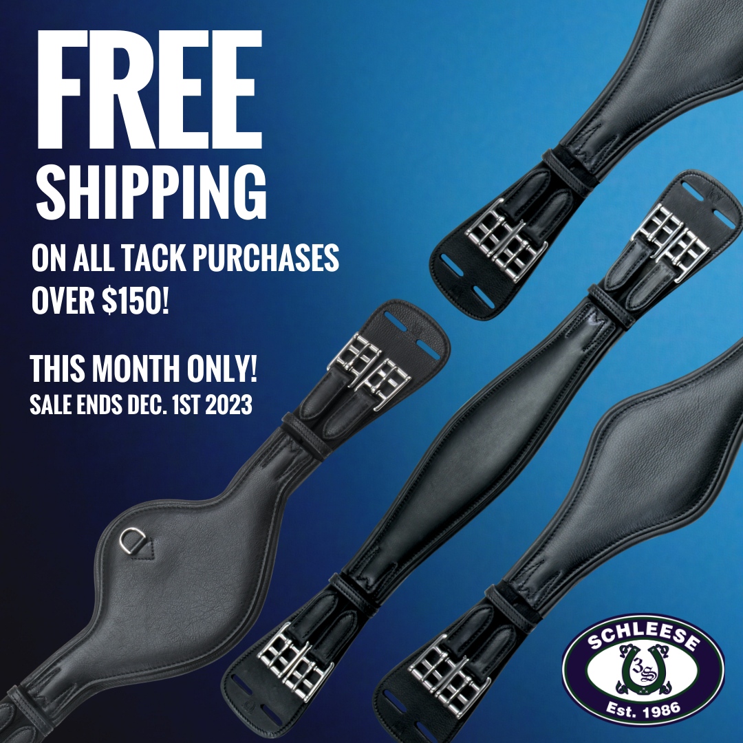 Stock up on Schleese tack this month and get rewarded! All orders above $150 receive FREE shipping! So what are you waiting for?

Visit any of the links below to start browsing today!

Clearance Items: 
schleese.com/product-catego…