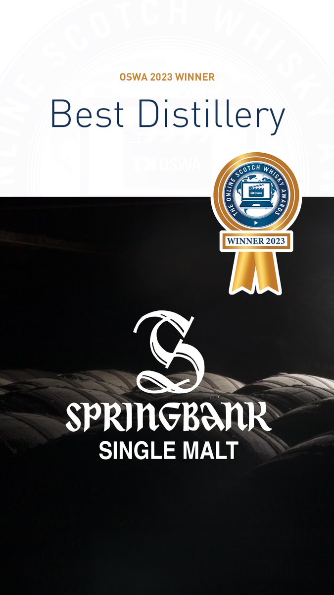 OnlineScotchWA's tweet photo. #2023OSWA Best Distillery @Springbank1828 https://t.co/PreB6CIhFg