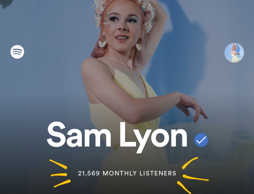 I'VE NOW SURPASSED 21,000 MONTHLY LISTENERS ON SPOTIFY! 🎉🥳 I'm so, so proud of this album & it was a big goal of mine to get it heard by as many people as possible. Seeing that figure on even 1,000 filled me with a big sense of achievement. Now it all feels a bit surreal...