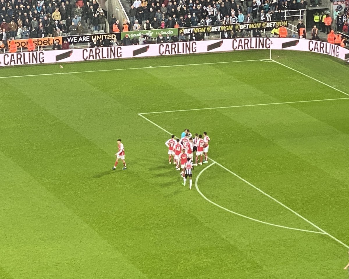 We got 3 yellow cards for surrounding the referee yet they received nothing for their whole team doing it. Where is the consistency?