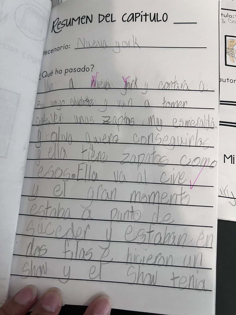 Spanish book reports. 3rd graders’ve been risk takers and they are reading their first chapter book in Spanish. After reading, they’re completing a book report with vocabulary definitions, sequence of events, summary, book review, and more. Strengthening biliteracy skills.