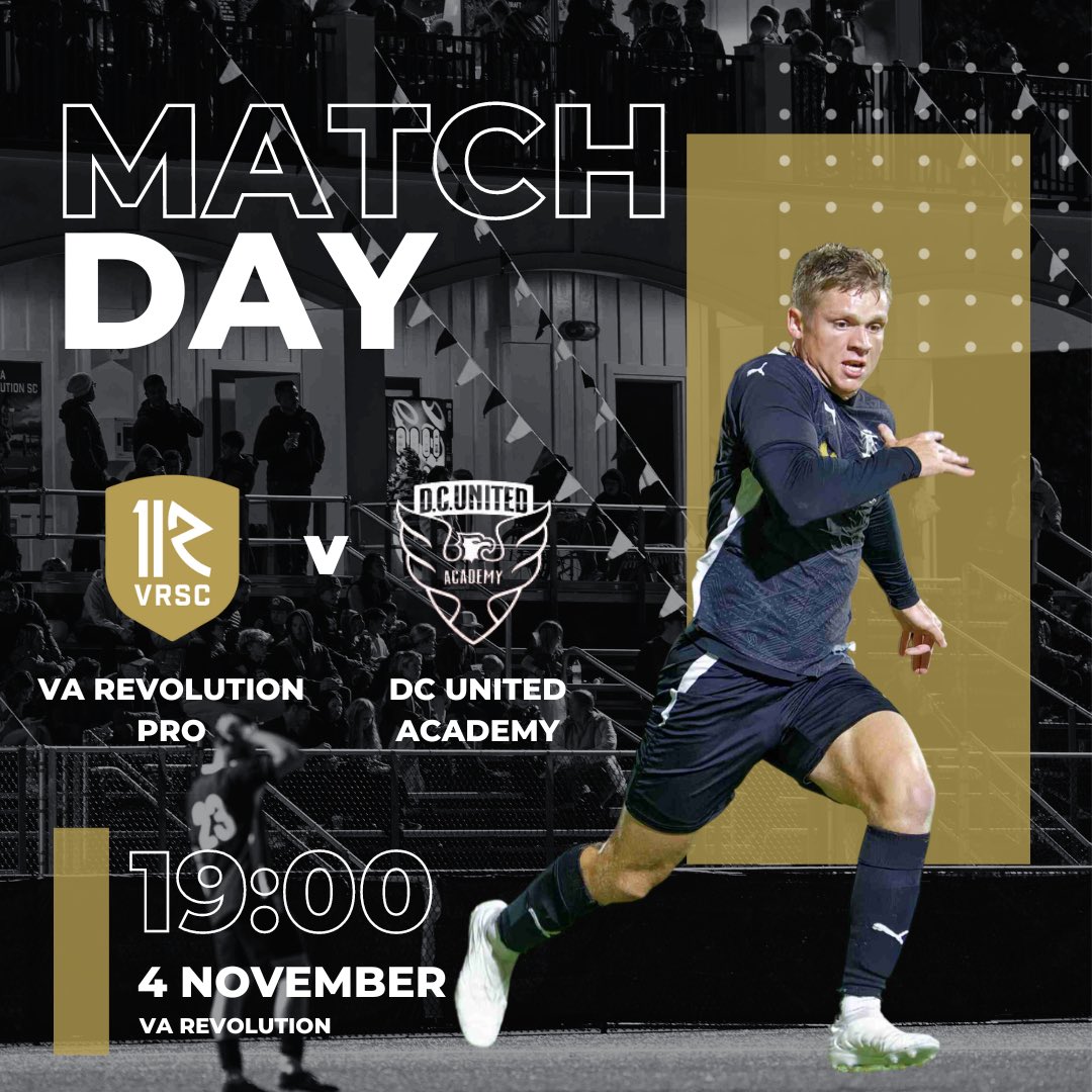 Game day! Final push for playoffs as we go head to head with DC United Academy!