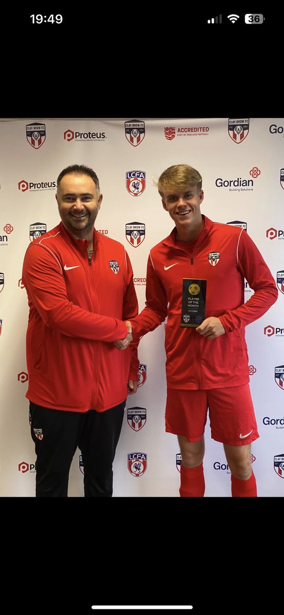 Before todays game we announced our October player of the month. 

A big well done to @Ollybyrne10 who won the award after some fantastic performances during the month 👏⚽️