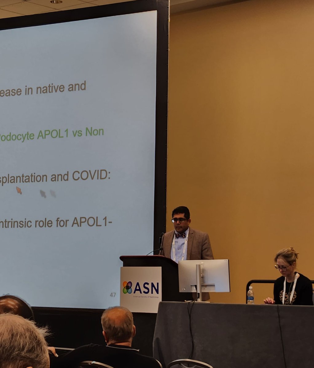 On November 02, 2023, Dr. Madhav Menon delivered a fascinating talk titled 'Recipient APOL1 Genotype Effects in Kidney Transplantation' at the ASN Kidney Week's APOL1 and Kidney Transplantation session! 🎉 Don't miss out on the groundbreaking insights shared! @ASNKidney #KidneyWk