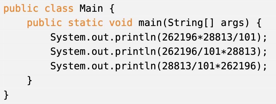 Consider the following Java program.

It prints:

-10250309
74798548
74725860

Can you see why?