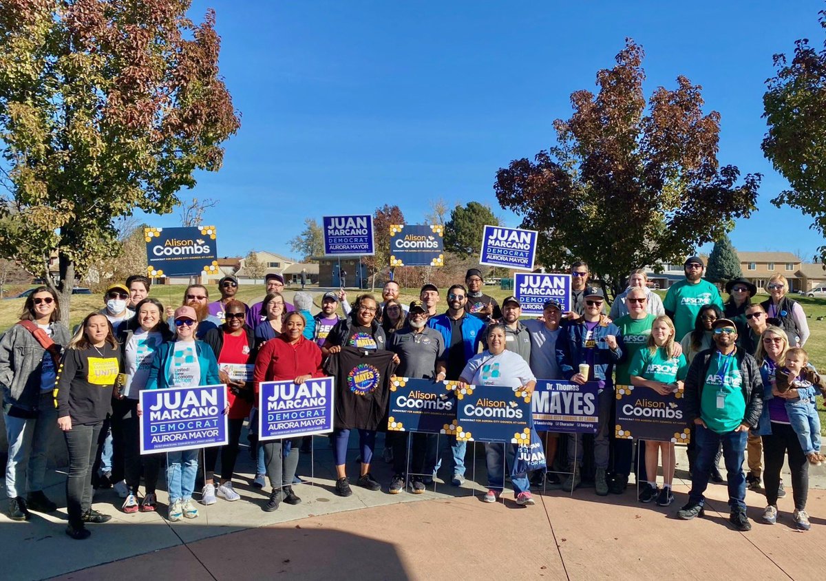 When we fight, we win. 

Thank you to @UNEACTION, @SEIU105, @AFSCMEColorado, and @AFLCIOCO for showing up big today for our community. 

These are the people fighting for real change in Aurora; this is what standing up for the working class is all about.