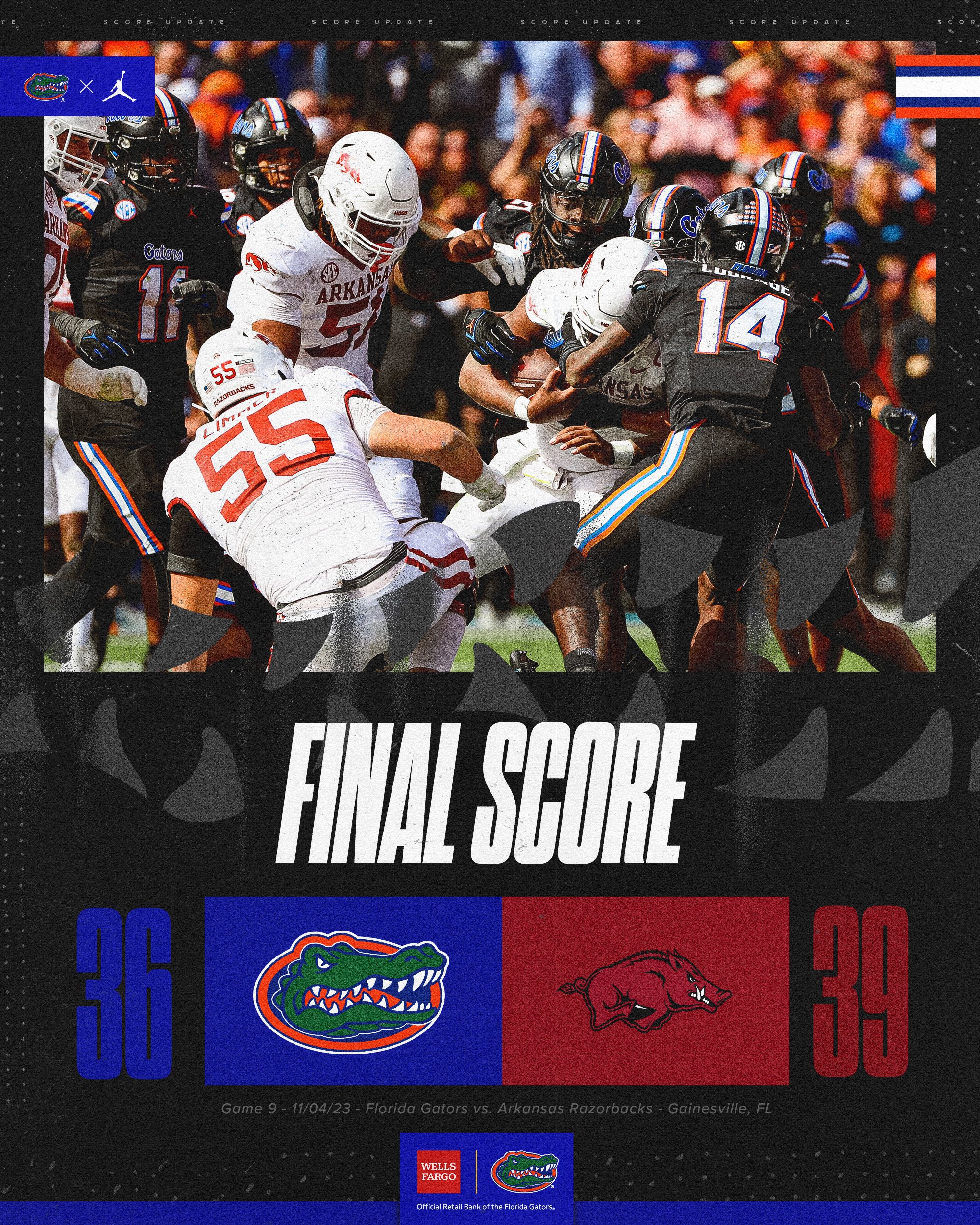 Gator football score deals