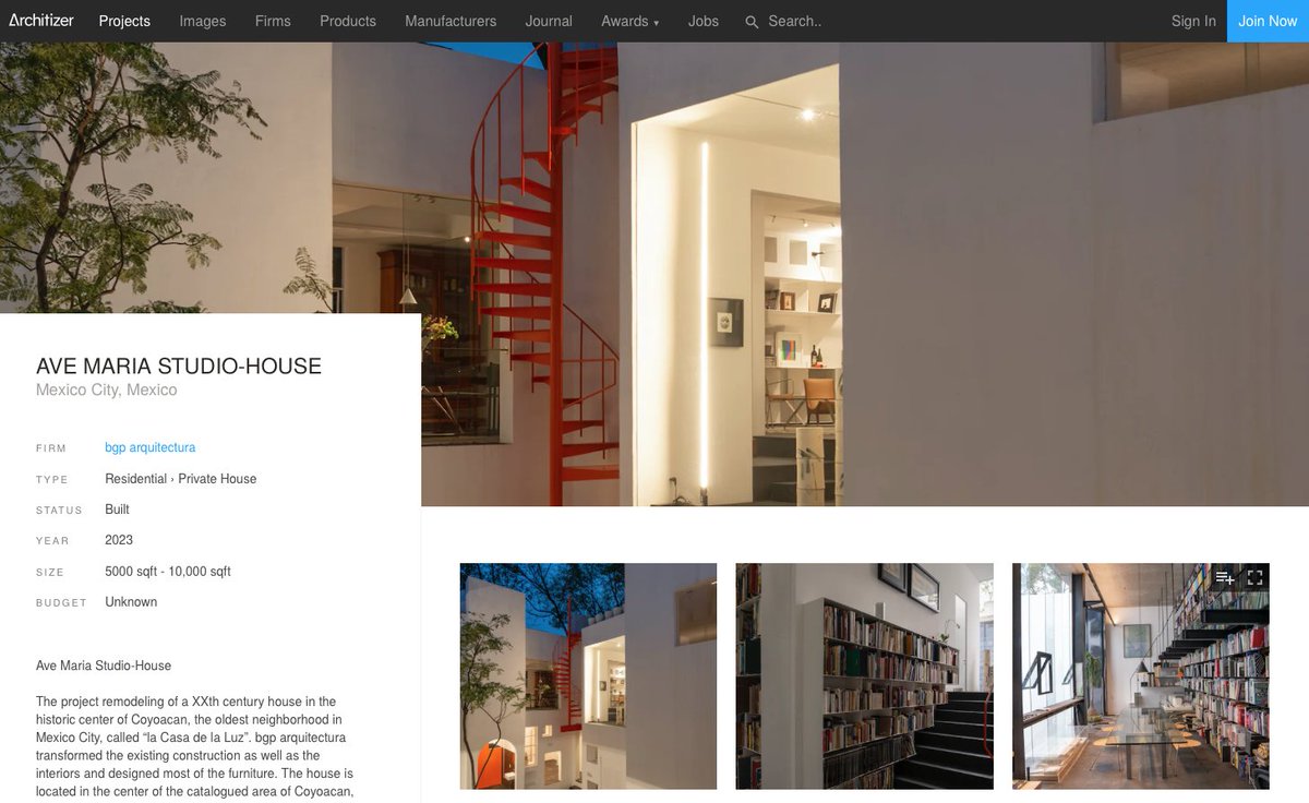 Ave Maria Studio-House in <a href="/Architizer/">Architizer</a> 
architizer.com/projects/ave-m…
<a href="/bernagompim/">B Gomez-Pimienta</a>