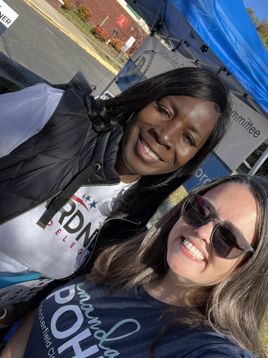 pohlforvirginia's tweet photo. Had a blast greeting voters at Meadowdale Library with @Debra4Delegate and @millerpitts4va and @Chatters4CCPS (but only me and Debra are pictured). #TeamPohl https://t.co/tAAstXFYhF