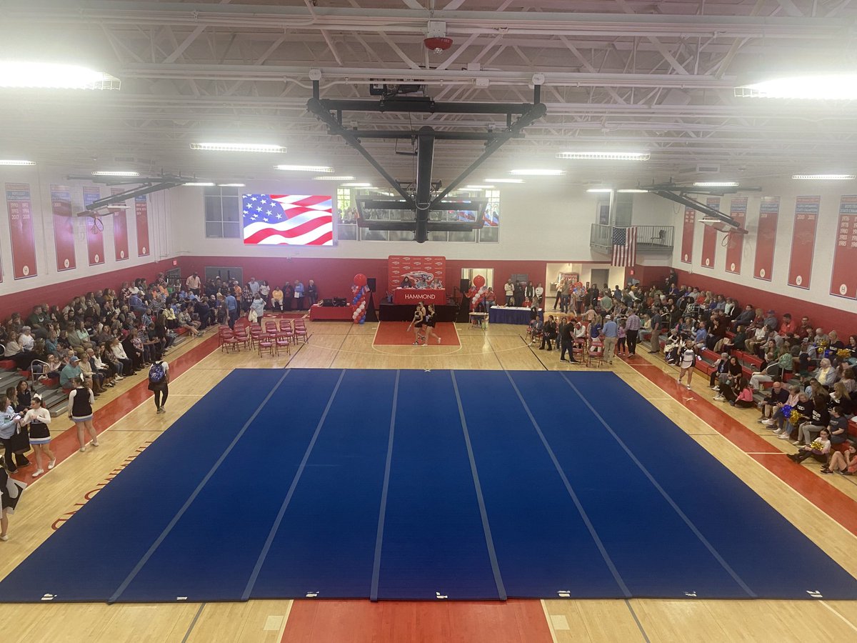 Skyhawk Cheer Invitational packing out Fawcett Indoor.  Good luck to our competition cheer team.