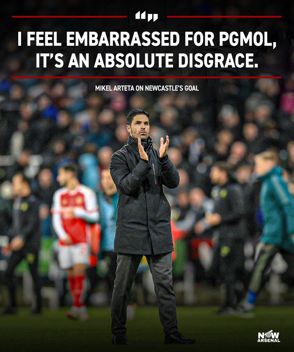 Mikel Arteta has come out firing during his post-match press conference after today’s game.

He calls the PGMOL a disgrace, an embarrassment and says he feels ashamed at the standard of refereeing in this country.

I love him. My manager. #afc