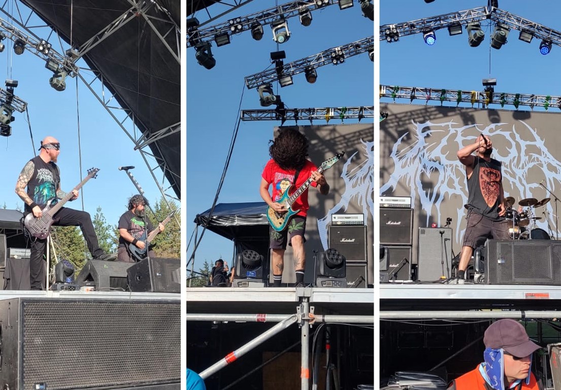 La banda @FleshHoarder en el True Metal Stage desatando una gran energía en #HH2023.🤯🎸 #MexiquenseEnHH23 #HellAndHeaven2023