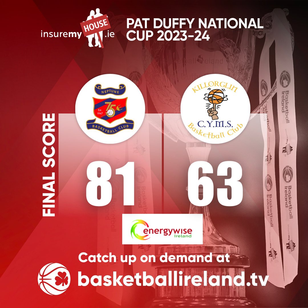 A win in the first round of the Pat Duffy National Cup, great team performance and the support was even better, we march onto the quarter final against @killesterbasketballclub #weareneptune #tunearmy