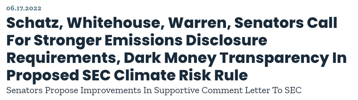 NerdNationUnbox's tweet photo. Gary Genslers policy counsel Mika Morse was the one attending these meetings with #Persefoni.
Mika is ex Acting Legislative Director for Senator Schatz. Senator Schatz along with @ewarren submitted a comment letter calling for "Stronger Emissions Disclosure Requirements".
#RevolvingDoor #FireGaryGensler