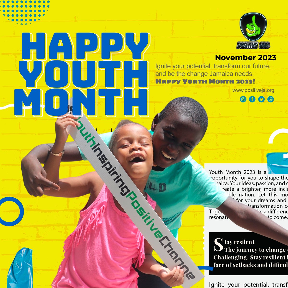 As we step into Youth Month 2023, let us be the driving force of positive change and transformation in our beloved nation. It's a time to ignite your potential, unlock your dreams, and make....  Read more - positiveja.org/blogs/youth-mo…

#YouthMonth2023