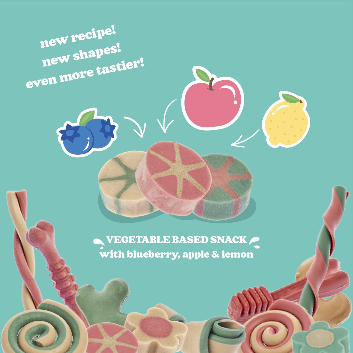 trejoipets's tweet photo. Ears up and tongue out! 🐶 The popular fruit snack is rich in Calcium and Vitamin C with blueberry, apple and lemon 🌈

These vegetable based snacks are available in different fun shapes! 

#bonefruit #bonefruitdog #vegetablebased #ferribiellafriends #ferribiella #dogowners #dog https://t.co/kTVqz6mrTY