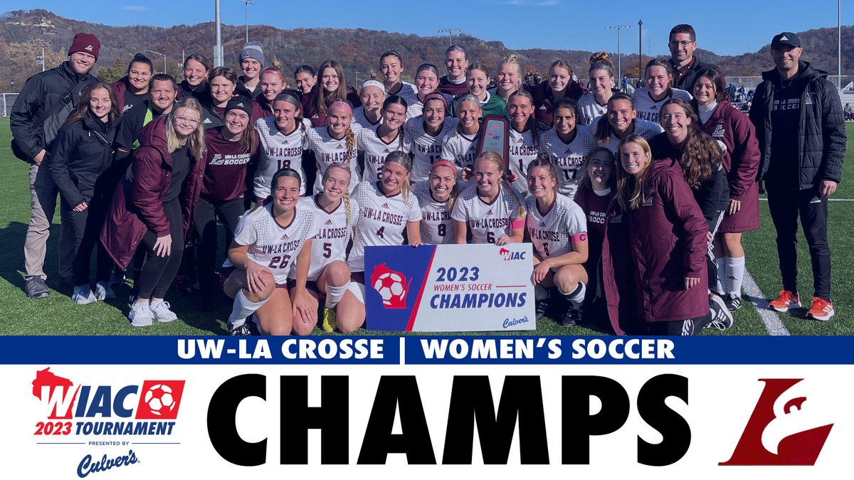 wiacsports's tweet photo. #WIACSOCCER | Congratulations to @UWLAthletics on winning the 2023 #WIAC Women's Soccer Tournament (pres. by Culver's). It is the Eagles second straight and fifth overall. ⚽️🏆

#ExcellenceInAction
#d3soc https://t.co/0OpsY4n6Be