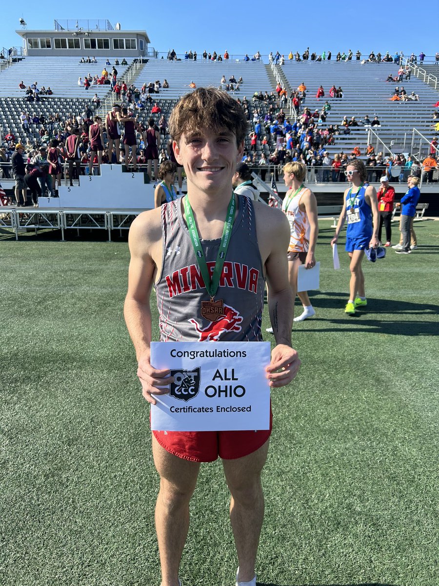 Minerva_XC's tweet photo. Congratulations to our All-Ohio athletes, Katie Ison 17th &amp; Grasyn Rettig 18th in the state!🦁👟🎉 https://t.co/h3Q67TwRV8