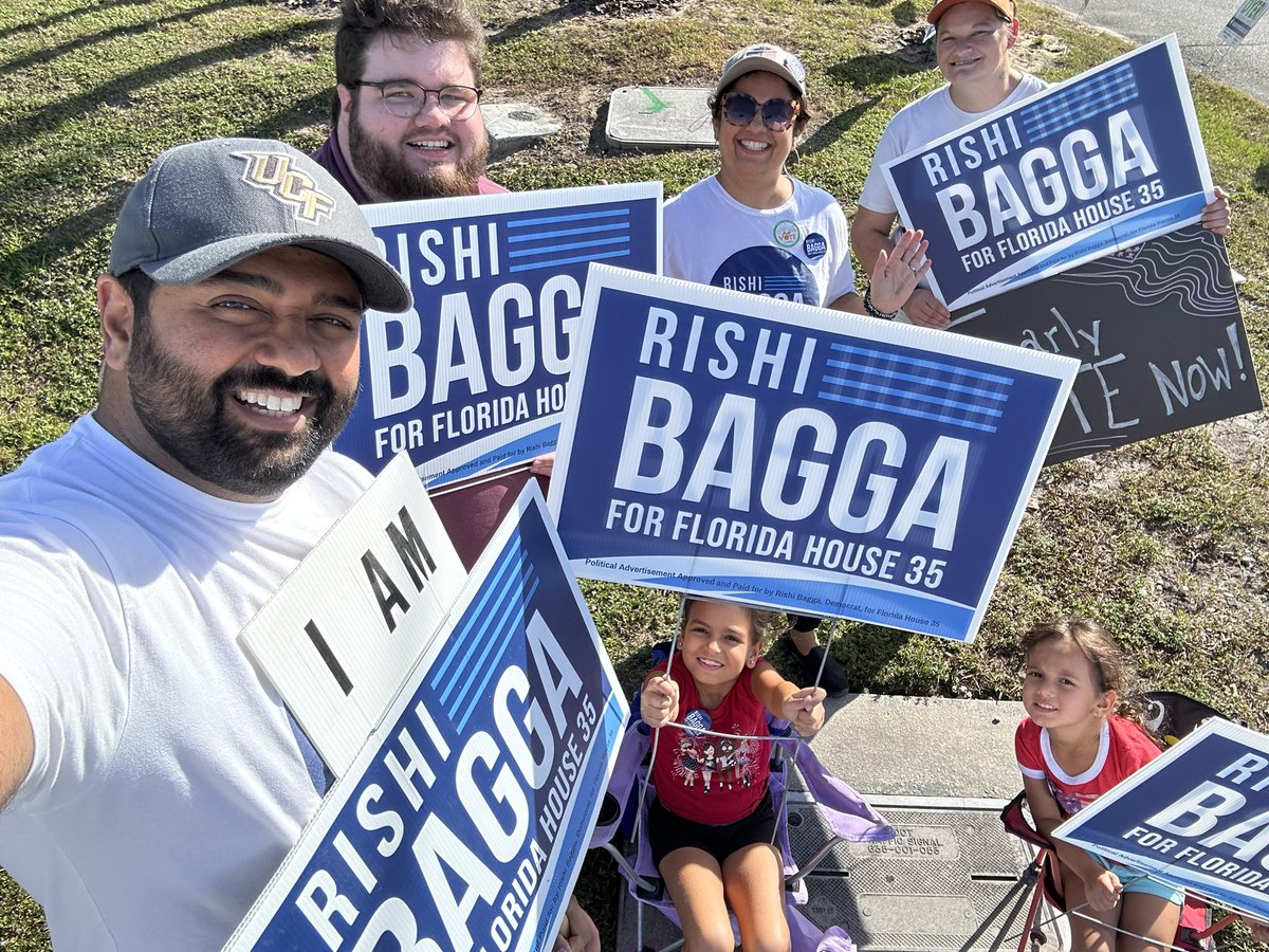 A big thanks to my amazing team of sign wavers at Alafaya Branch Library’s Early Vote location!  Don’t forget, you can early vote until 6 pm this evening in Osceola and 6 pm tomorrow night in Orange!