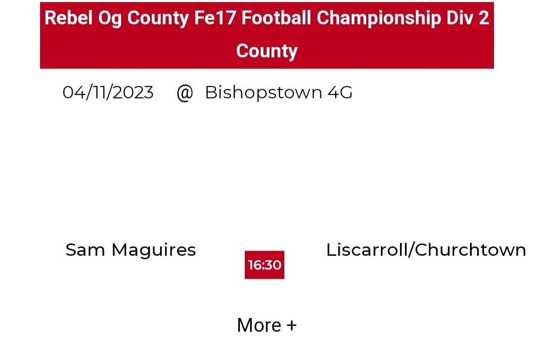 Congratulations &amp; well done to our U17 Football Team &amp; Management who won the County DIV2 Championship Final today in <a href="/GaaBishopstown/">Bishopstown GAA Club</a> . Well done to all involved 🎉👏 <a href="/RebelOg_/">Rebel Og</a> <a href="/REBELOGNORTH/">REBEL ÓG NORTH</a> <a href="/WhatstheScor/">Whats The Scór</a>