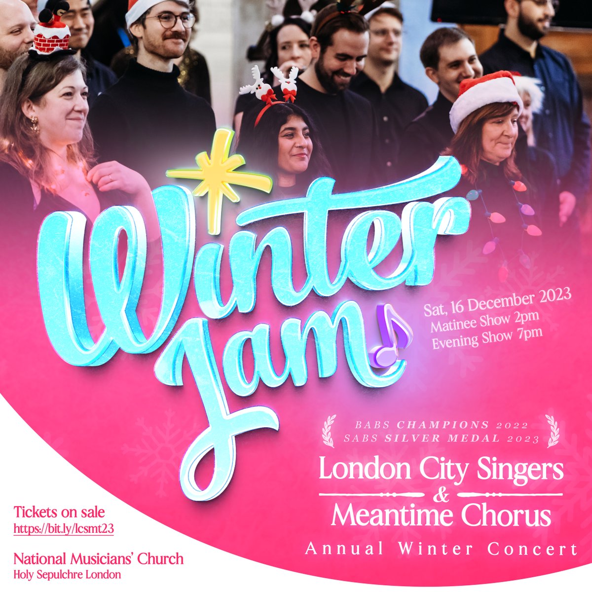 It’s the most wonderful time of the year (soon!)🎄
Tickets for our annual winter concert with <a href="/LCSchorus/">London City Singers</a>  are now available (with a special early bird rate). Join us  on Sat 16 Dec, with a 2pm matinee and a 7pm evening show. Tickets available here: bit.ly/lcsmt23