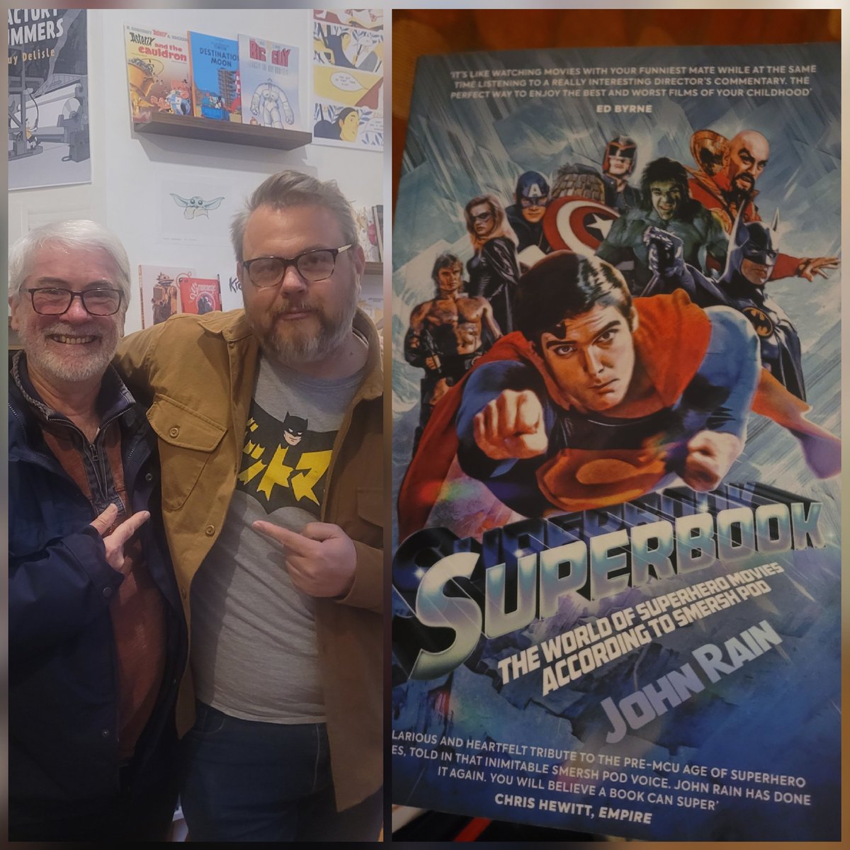 Great to finally meet up with Mr Smershpod himself @ItsJohnRain <a href="/SMERSHPOD/">Smersh Pod</a> and get a signed copy of his new must read and halariou SUPERBOOK. #Superheroes #film #book