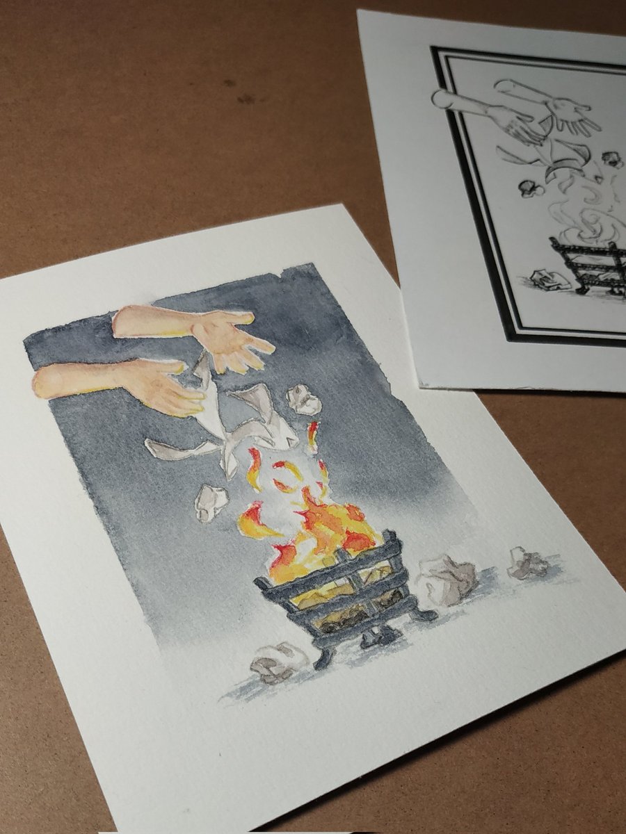 demetra_slash's tweet photo. Inktober 30 & 31 : Rush and Fire.
A little late but I'm done ! Phew !
#inktober #ink #watercolor #inktober2023 #inktober23 #inktober2023day30 #inktober2023day31 #inktober2023rush #inktoberrush #inktober2023fire #inktoberfire https://t.co/HpE5X3z1ed