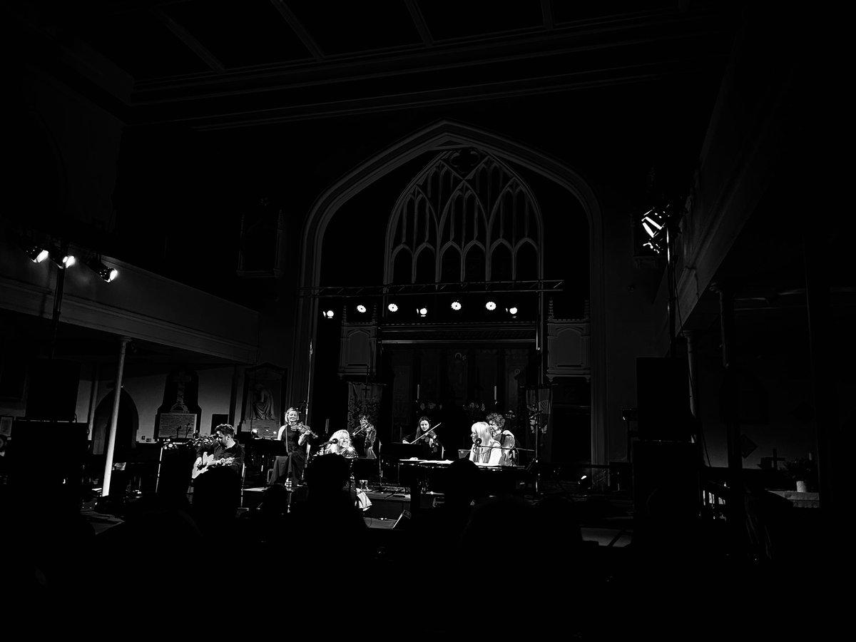 A bit of live music with strings support in a church. Sounds wonderful