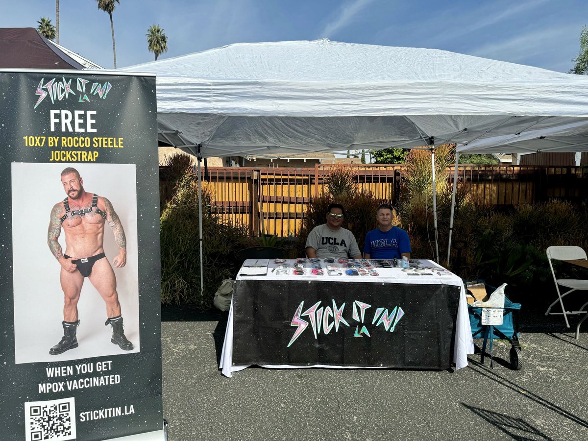 We are set up and handing out mpox vaxxxes for free — giving out $50 Amex gift cards with them even! Get them while supplies last, and pick up some free farmers market groceries, clothes, job readiness help.  It’s a great event, come by before 4!