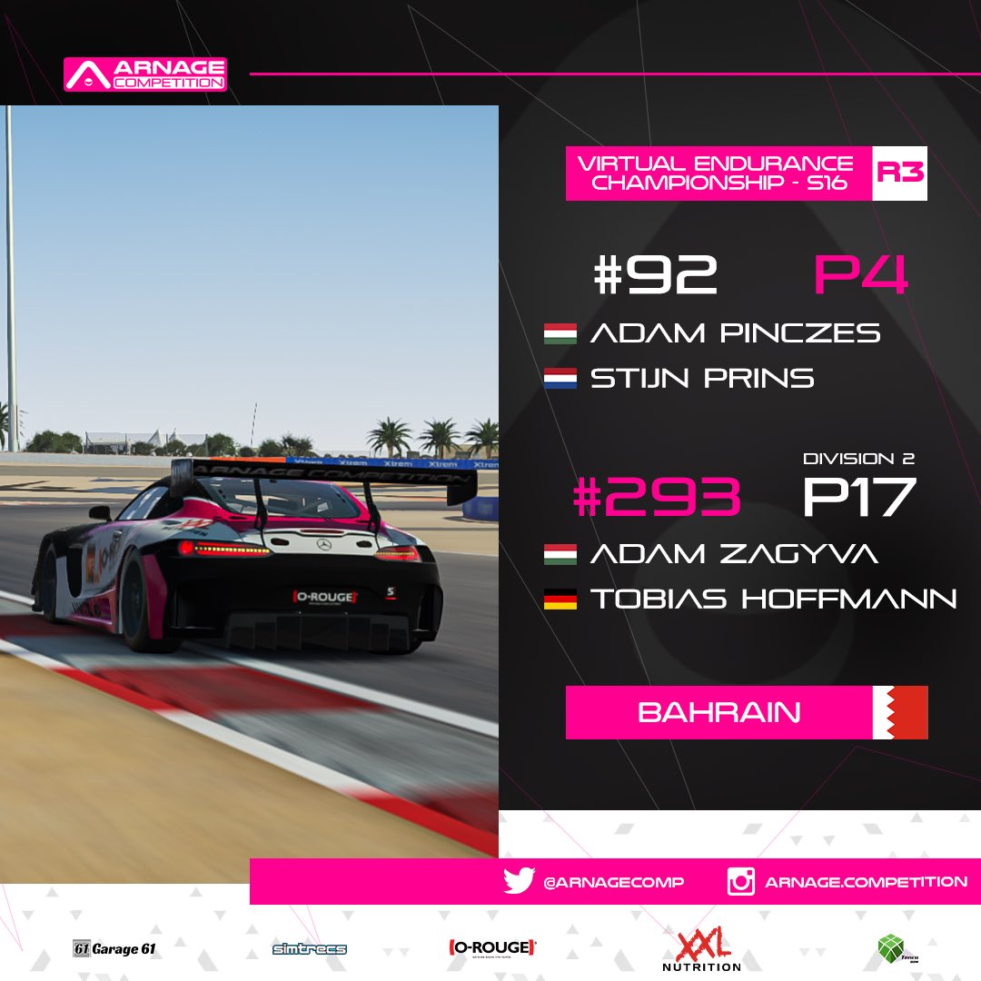 Our 2 VEC crews were competing this afternoon in the 3rd round of the championship, the 4h of Bahrain 🇧🇭

Crew #92 took 4th place in the GT3 category! 

The #293 crew finished 17th after being hit by a hypercar as they were aiming for the podium...