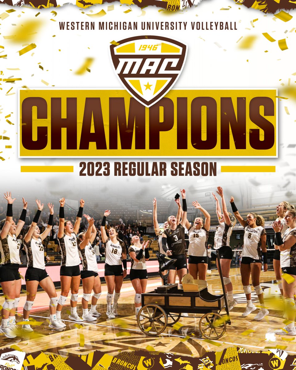 MAC CHAMPS!!! For the 10th time in program history, Western Michigan has claimed the <a href="/MACSports/">MACtion</a> Regular Season Title!!!

#BroncosReign