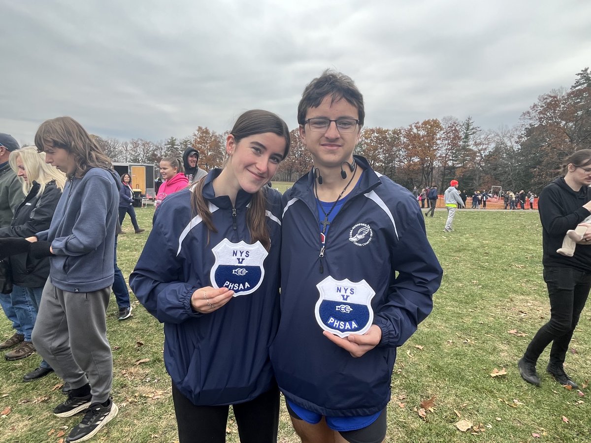 Dvolz70's tweet photo. Great end to an amazing season for these two, earning patches in the Class D XC races at Sectionals today.  Thanks for the great memories this year.  So proud of all the Running Rebels this year!  #mycrcs https://t.co/Pd532EvciM