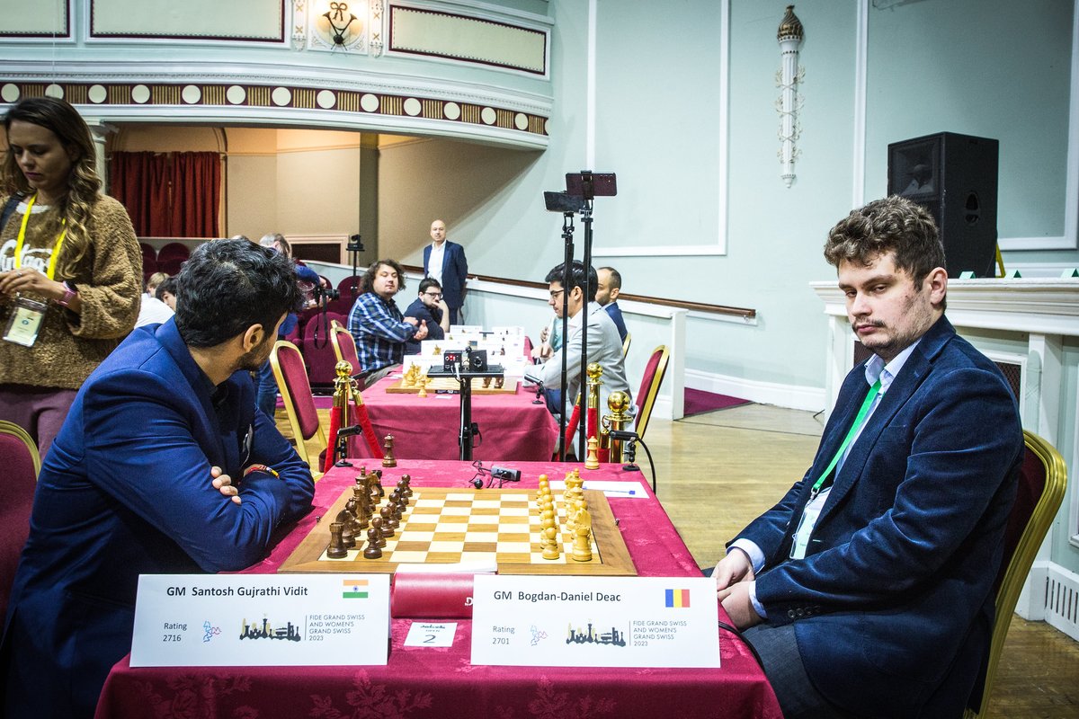 It's Firouzja vs Niemann today!  Starting moments of round 5 of FIDE Grand  Swiss 2023 