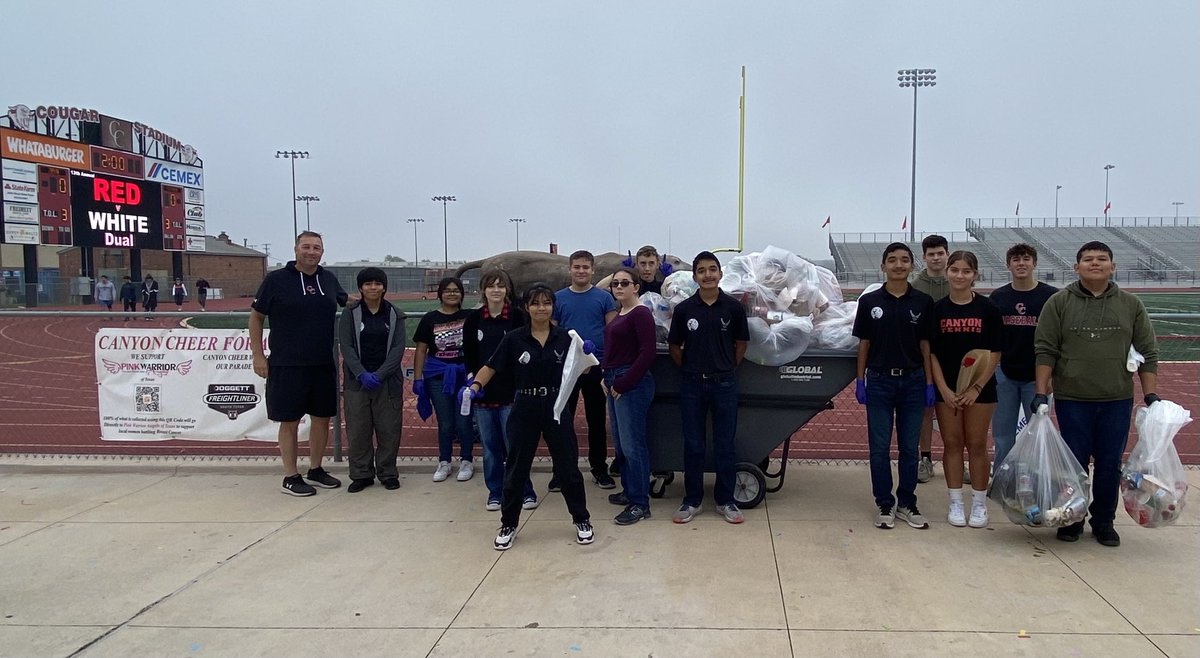 Thanks to the crew this morning that cleaned up the stadium.  Special thanks to Cougar-01 for lending a hand!