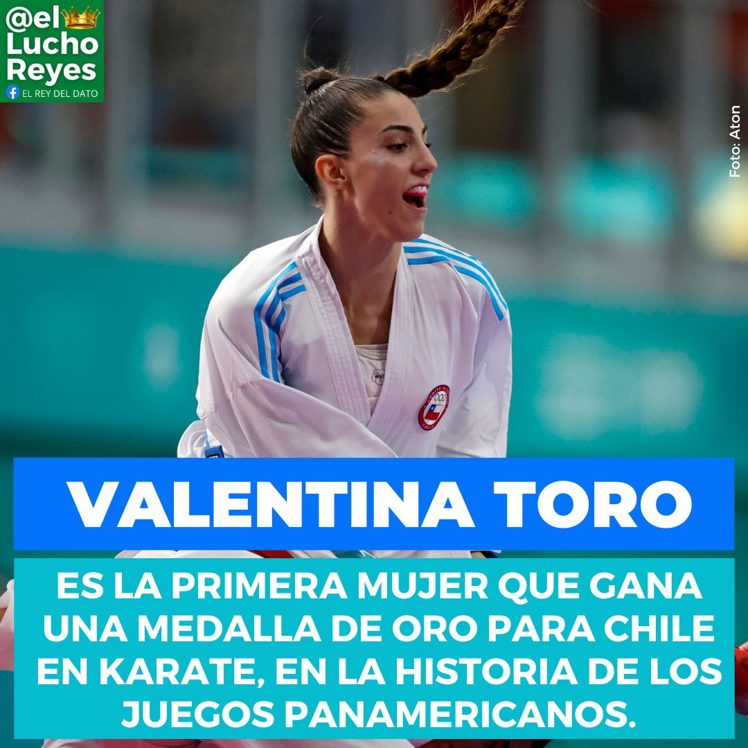 Valentina Toro es la primera mujer que gana una medalla de oro para Chile en karate, en la historia de los Juegos Panamericanos.

Gabriela Bruna dos veces, en Guadalajara 2011 y Toronto 2015, y Susana Li, en Lima 2019, estuvieron muy cerca y ganaron plata.