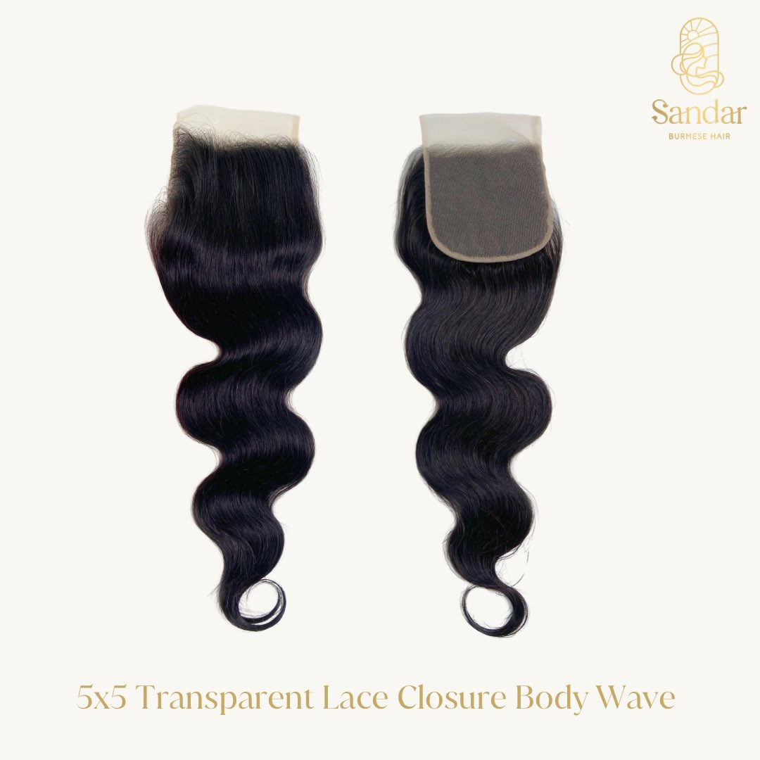 SandarBurmese's tweet photo. ✨The 5x5 Body Wave closure in transparent lace! ✨

All our laces are intricately hand-tied using 100% human hair to make them look most natural and real. 💛

#transparentlace #transparentlaceclosure #closure https://t.co/VMGgXu3KAO