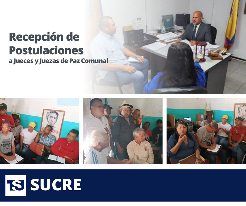 taniadamelio's tweet photo. La Coordinación Regional de #JusticiadePazComunal del Edo #Sucre, a cargo del Dr. Juan Carlos Espín, Juez Rector de la entidad, recibe postulaciones a Jueces y Juezas de Paz Comunal de parte del #PoderPopularOrganizado. Cada paso es un logro en este gran proyecto ¡Felicitaciones! https://t.co/3oNmZ1d2ND