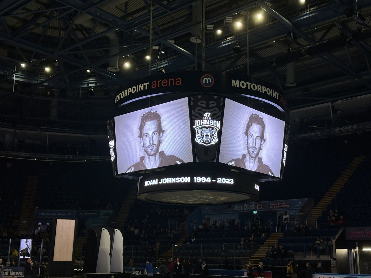 jesspeet_'s tweet photo. The most beautiful, touching tribute to a very talented player… Skate high Adam, our number #47, with our #90. Once a panther, always a panther. Thank you, @PanthersIHC 🖤💛🏒 https://t.co/NRHLc6Mw0X