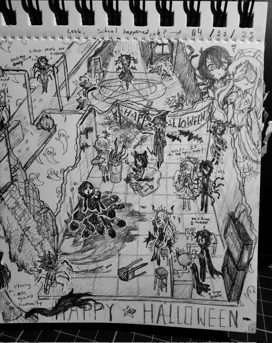 HYSTERIA_M_GIRL's tweet photo. [W:E] HAPPY LATE HALLOWEEN 🎃👻🕸️

IM SORRY OKAY. EXAM WEEK.

#art #artwork #oc #ocart #worldsendgame #worldsendgameart #stringcutters #stringcuttersart #traditionalart #illustration #drawing #halloween #spooky https://t.co/9KKPiTxJZx