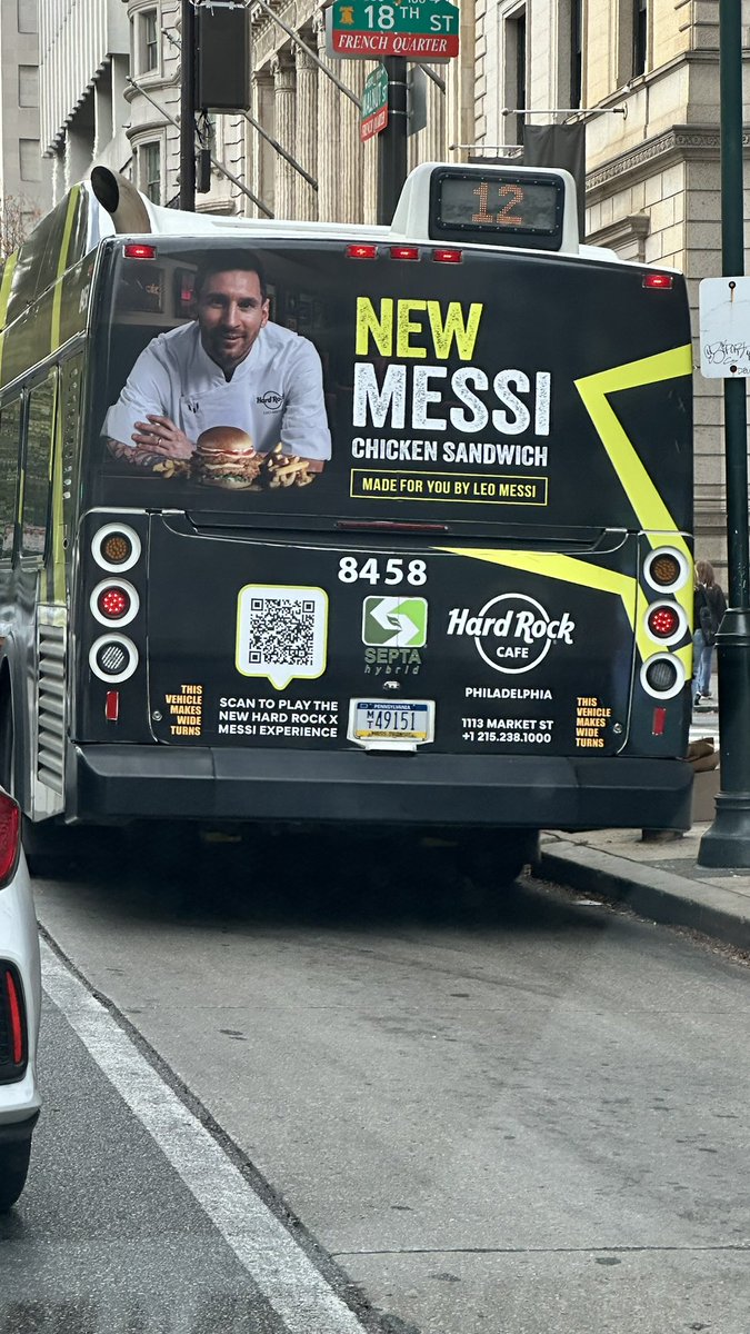 #LionelMessi #HardRockCafe 
Capture this moment on a @SEPTA bus today at #CenterCityPhilly